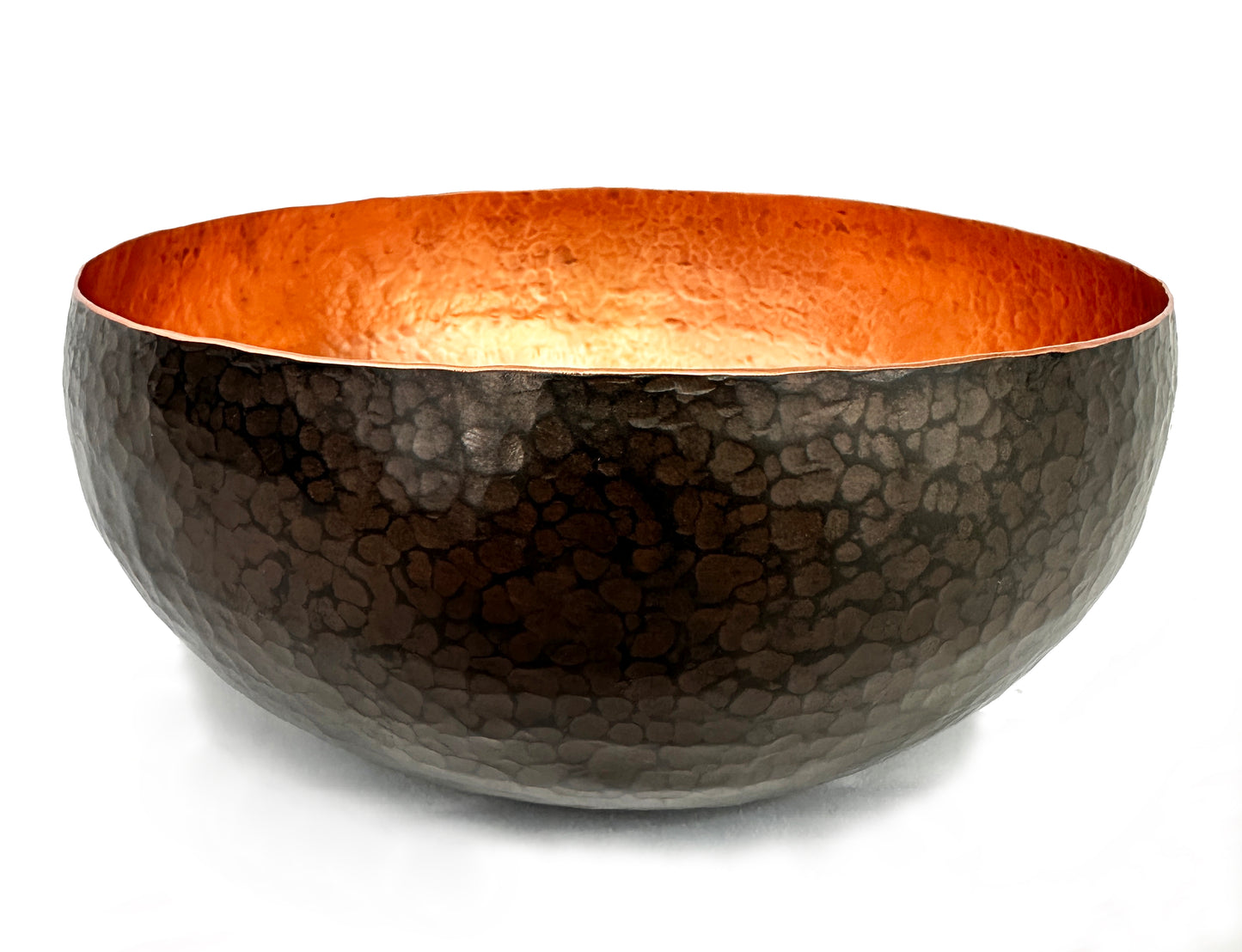 Brown/Black Crackle Hammered Copper Bowl