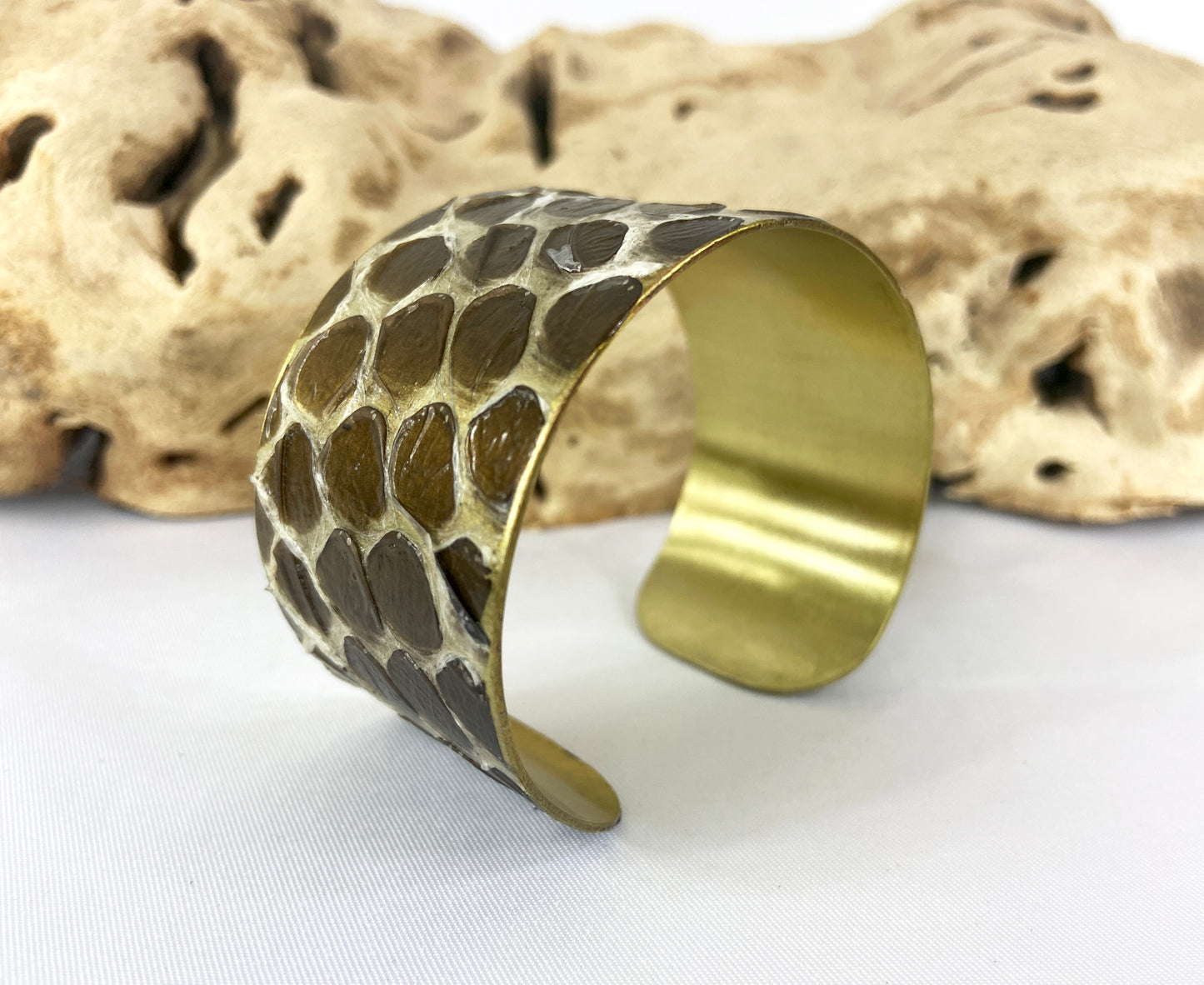 Custom Snake Shed Cuff Bracelet (Bare Metal)