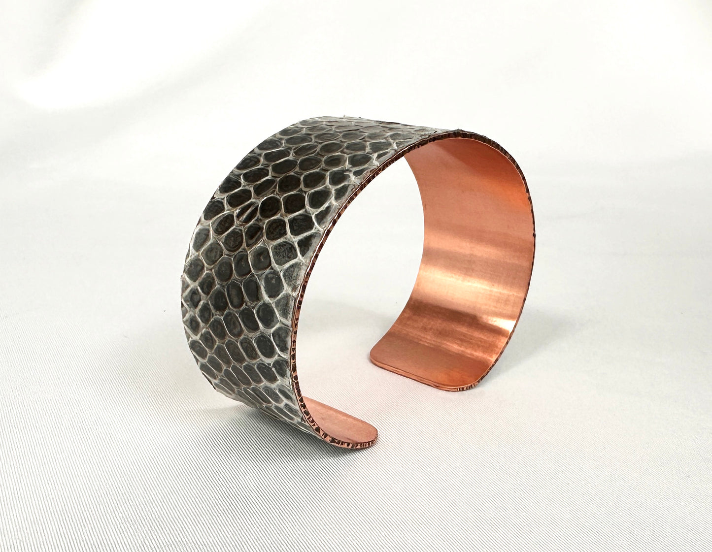 Custom Snake Shed Cuff Bracelet with Antique Patina