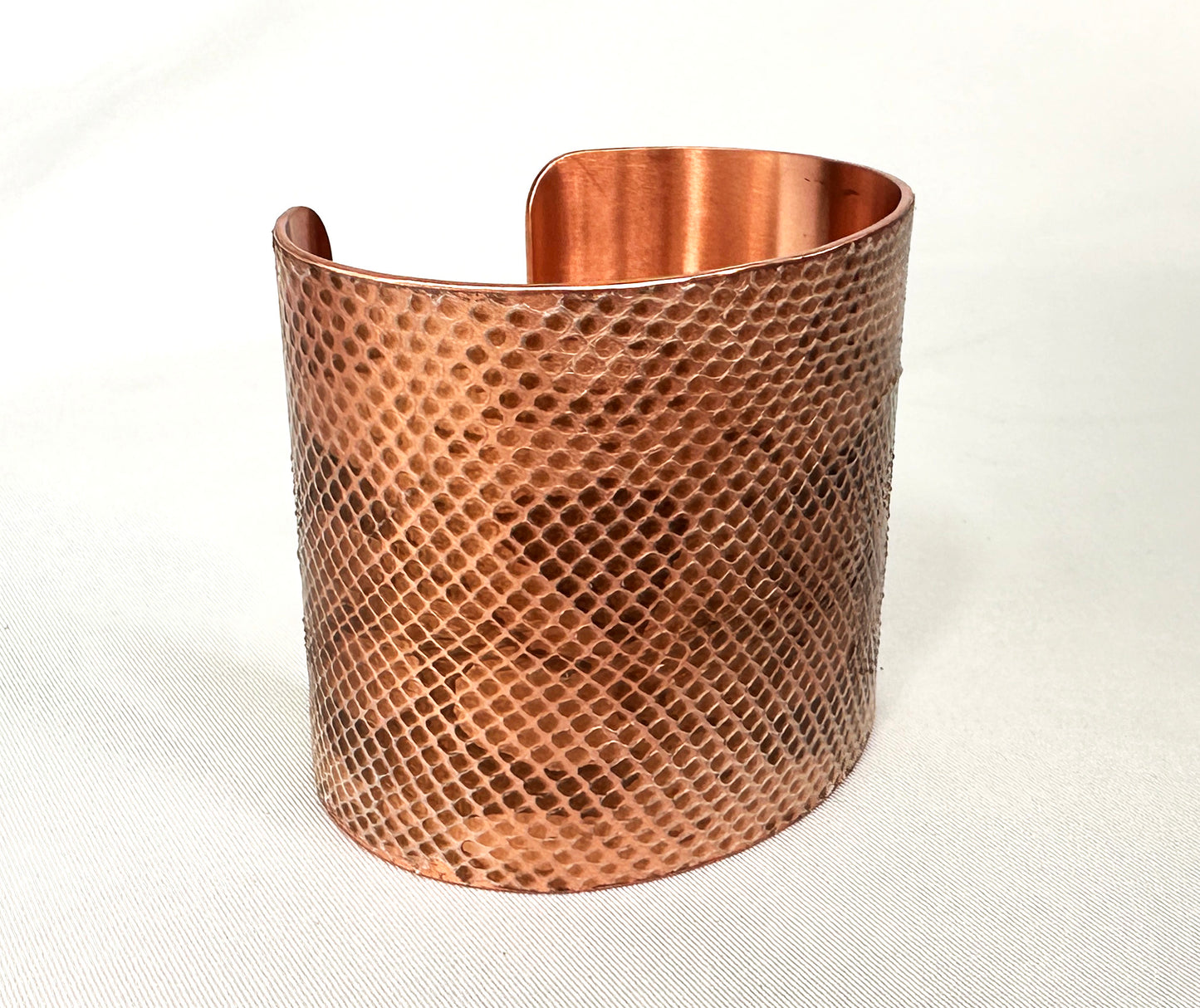 2" Copper Snake Shed Cuff Bracelet (Dumerils Boa)