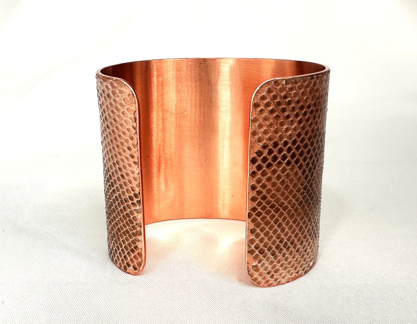 2" Copper Snake Shed Cuff Bracelet (Dumerils Boa)