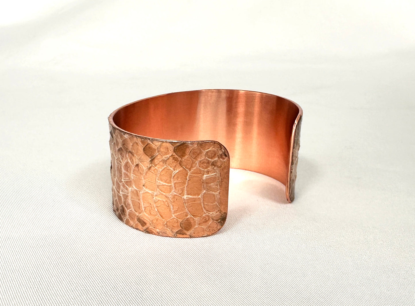 1" Copper Snake Shed Cuff Bracelet (Tarahumara Mountain Kingsnake)