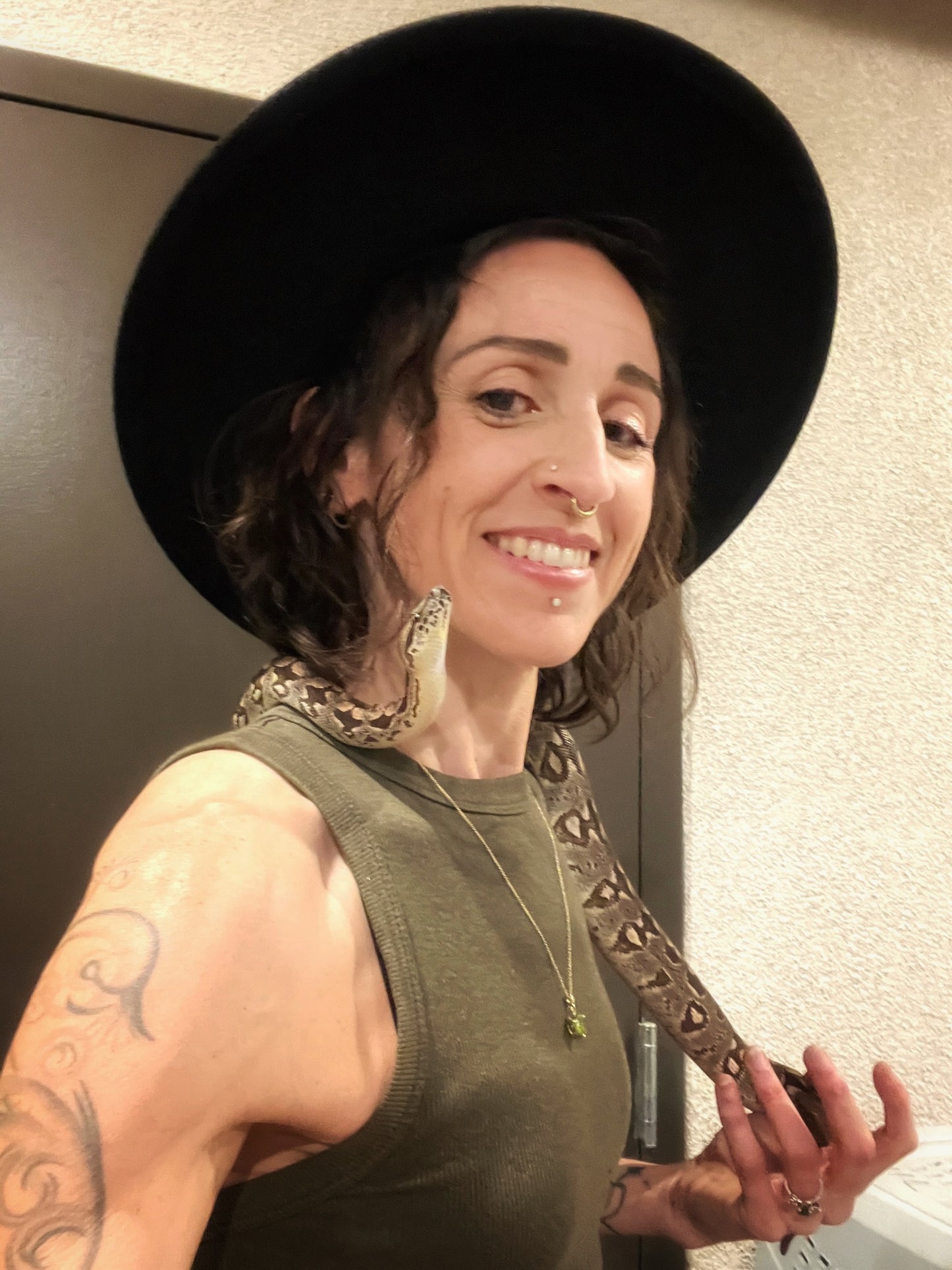 1.5" Brass Snake Shed Cuff Bracelet (Dumerils Boa)