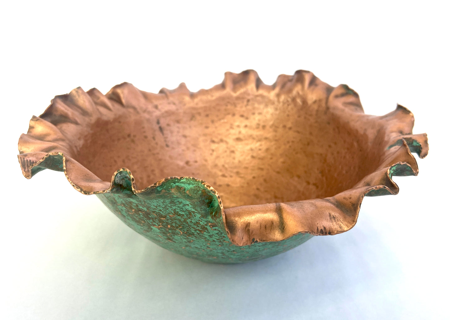 Medium Light Green Floral Serving Bowl