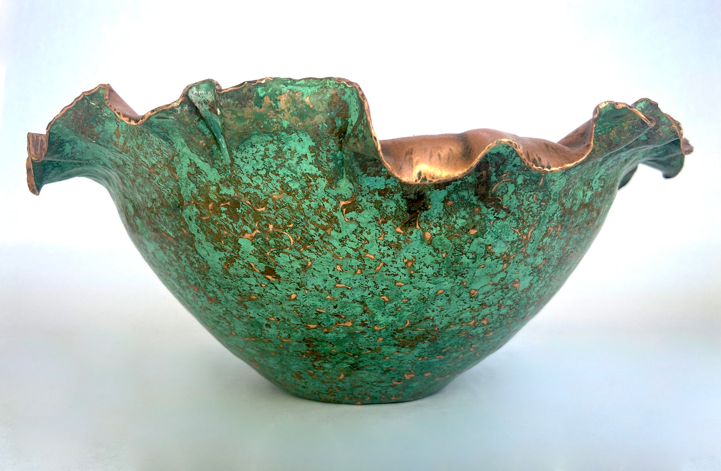Medium Light Green Floral Serving Bowl
