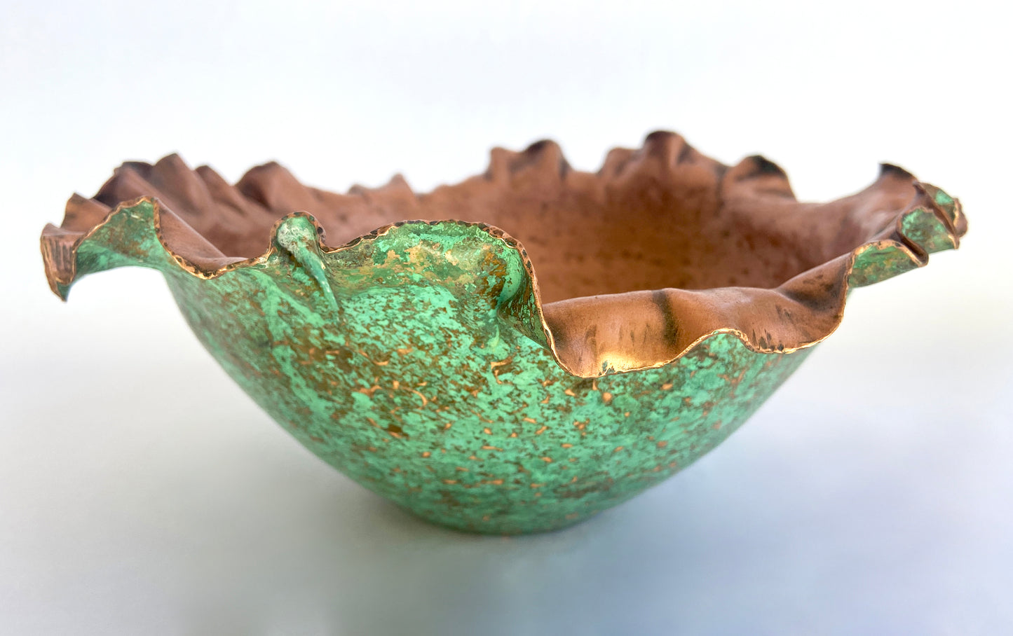 Medium Light Green Floral Serving Bowl