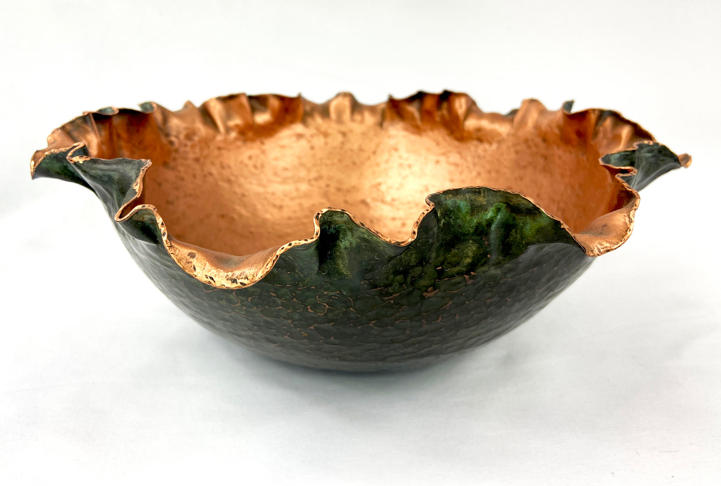Medium Green & Black Floral Serving Bowl
