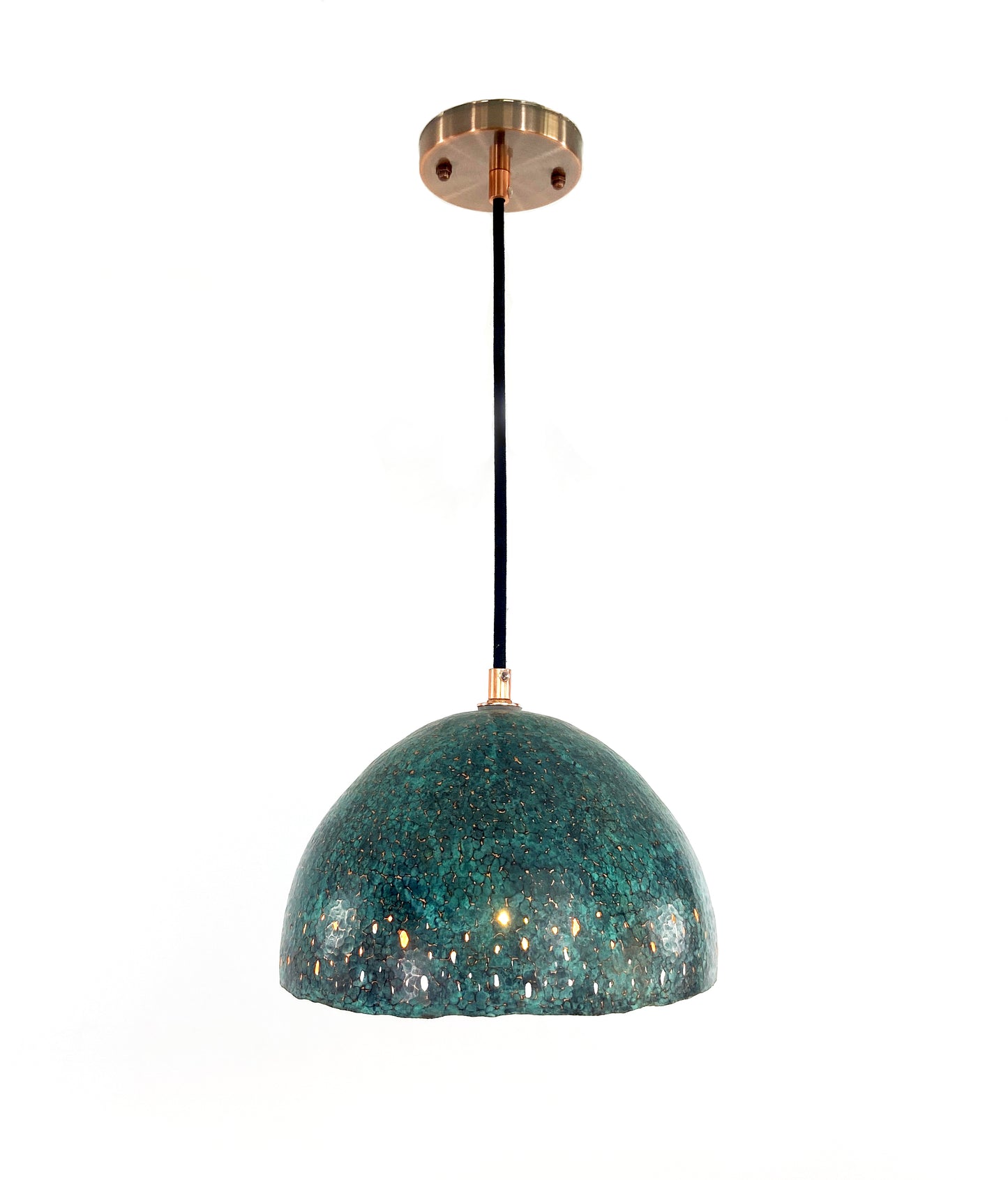 Pierced Canopy Copper Pendant Light