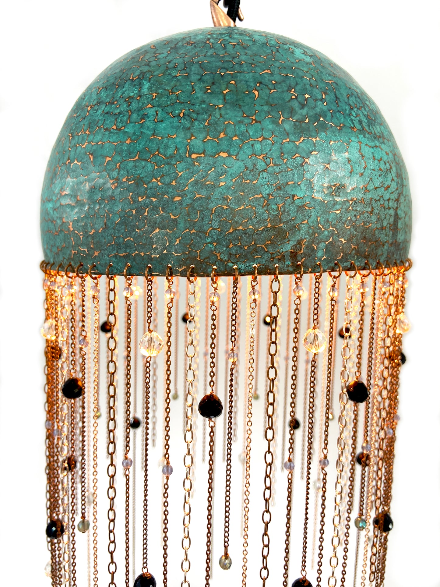 Blue long chain crystal Pendant Lamp