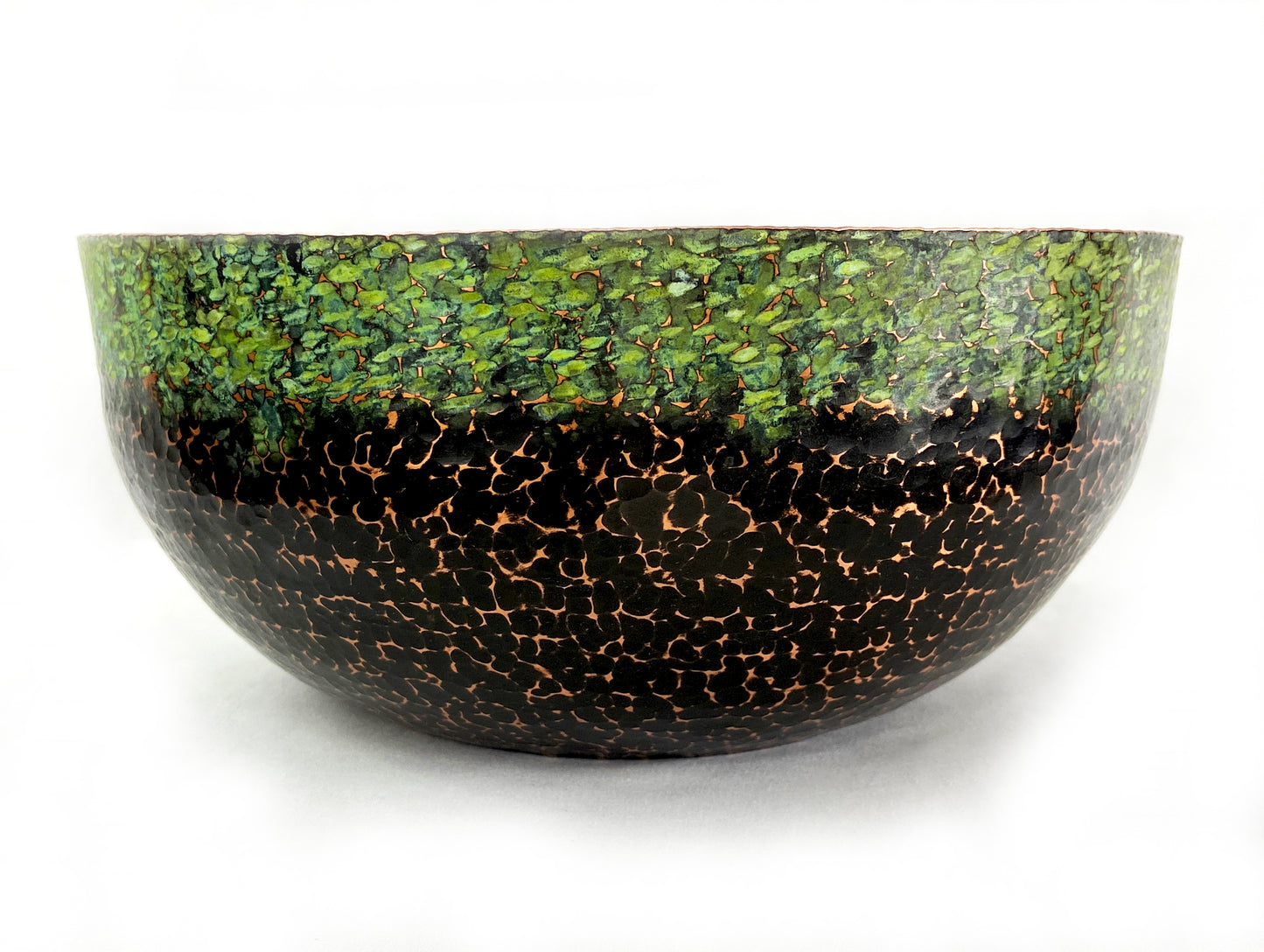 Wide Green / Antiqued Bowl