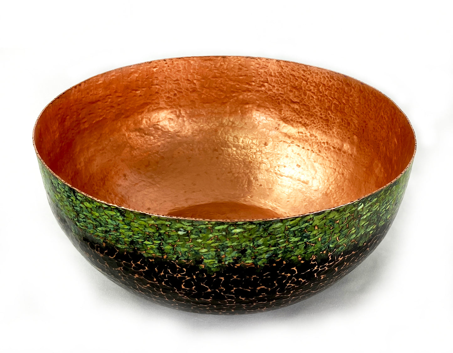 Wide Green / Antiqued Bowl