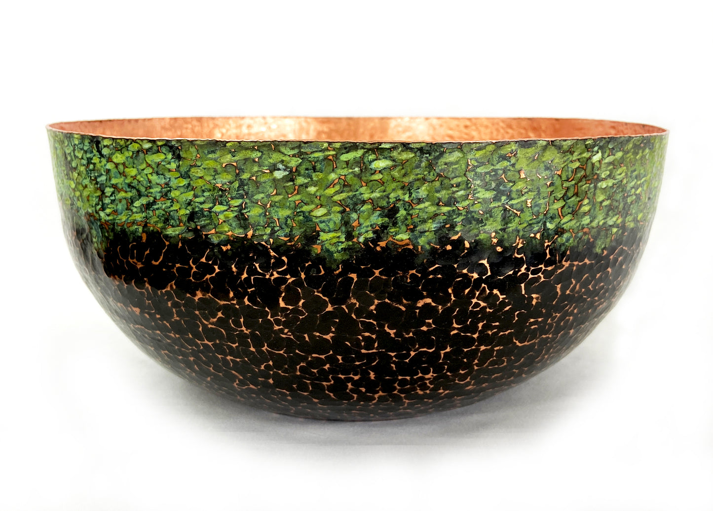 Wide Green / Antiqued Bowl