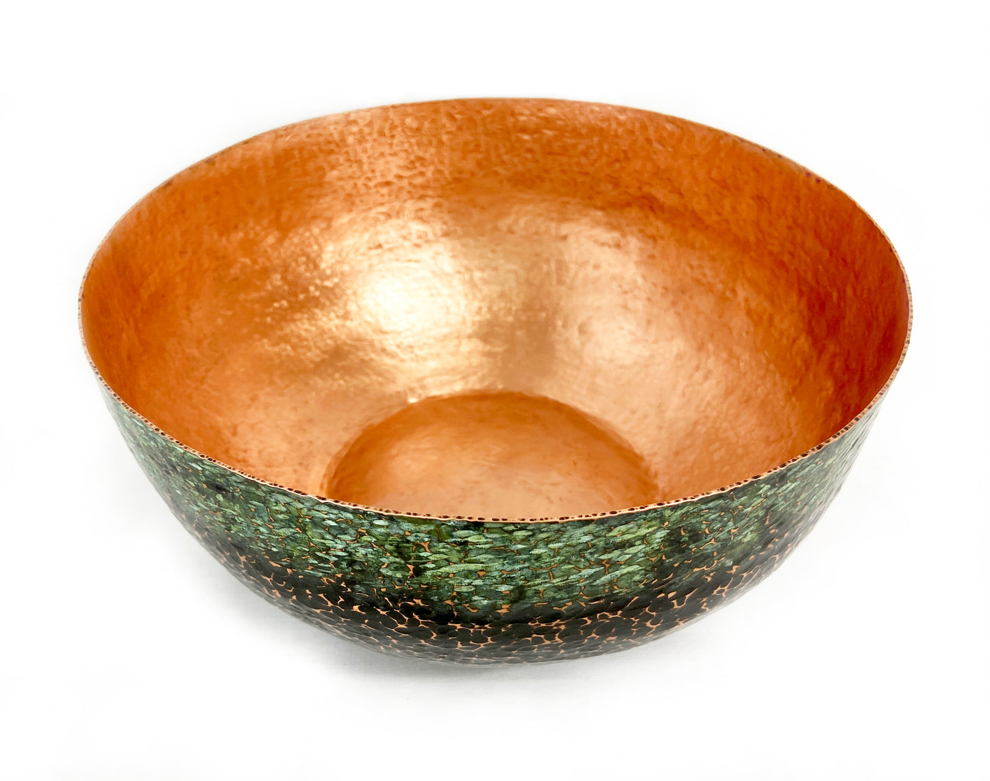Wide Green / Antiqued Bowl