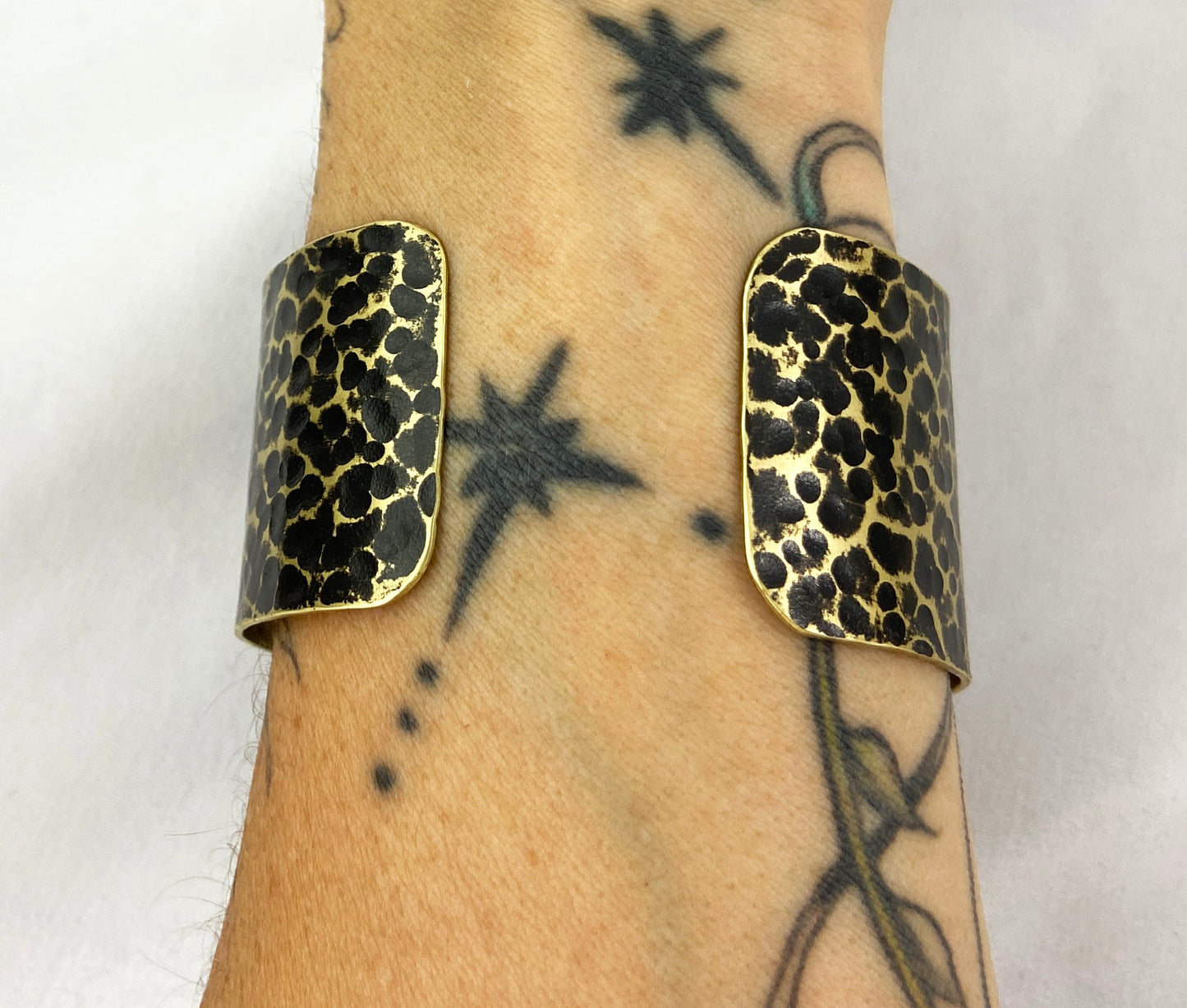 Hammered Antiqued Brass Cuff Bracelet