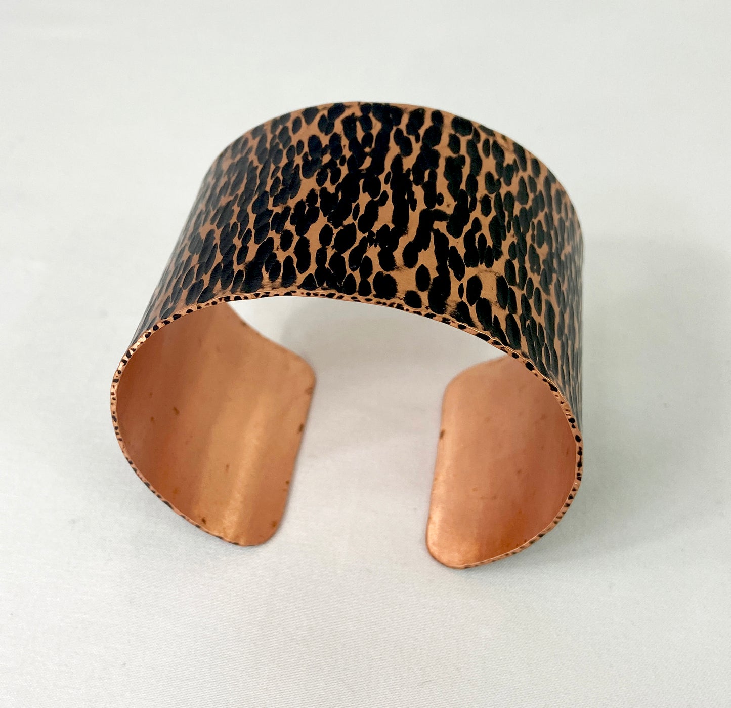 Hammered Copper Cuff with Antique Patina and Cross Peen pattern