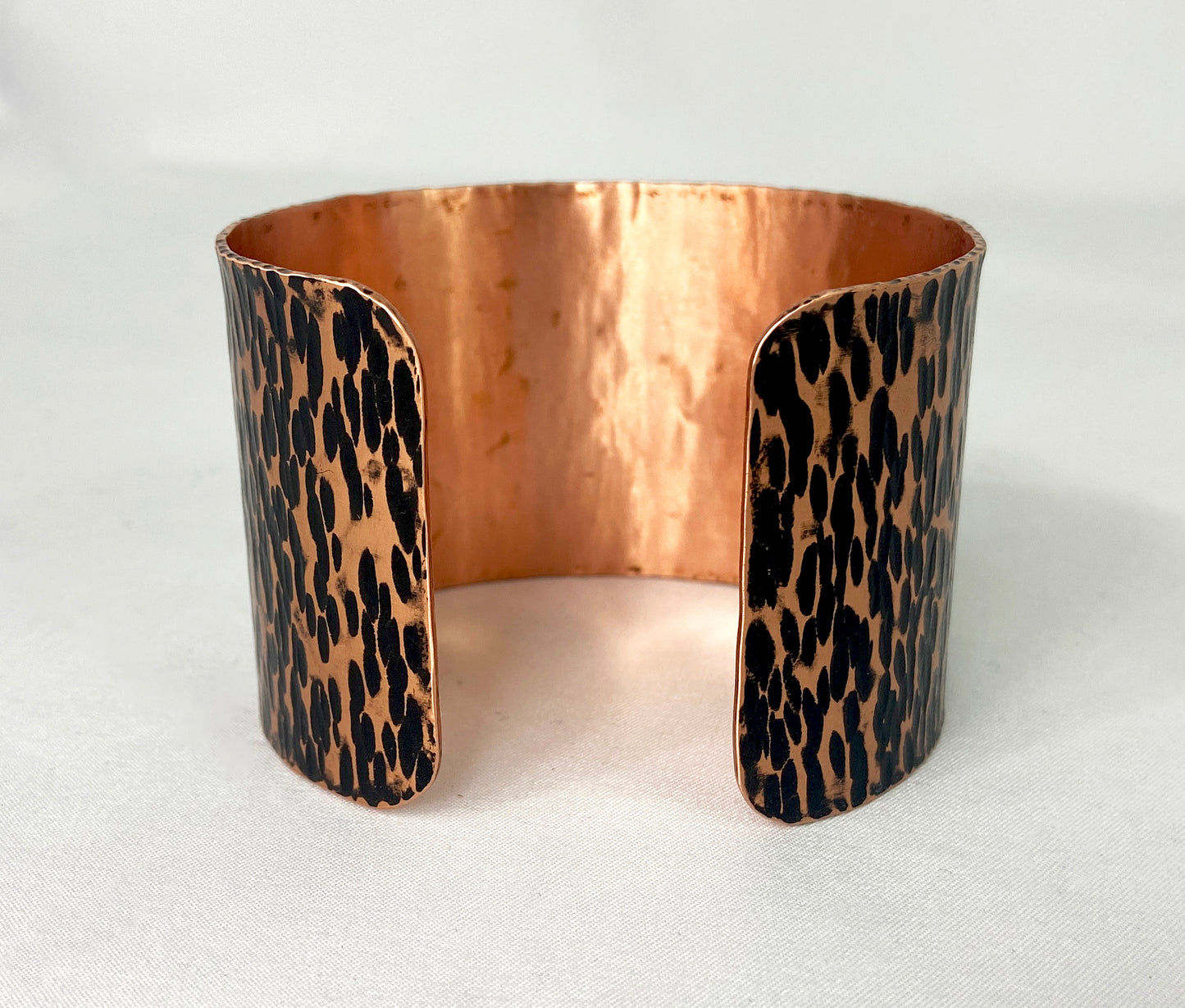 Hammered Copper Cuff with Antique Patina and Cross Peen pattern