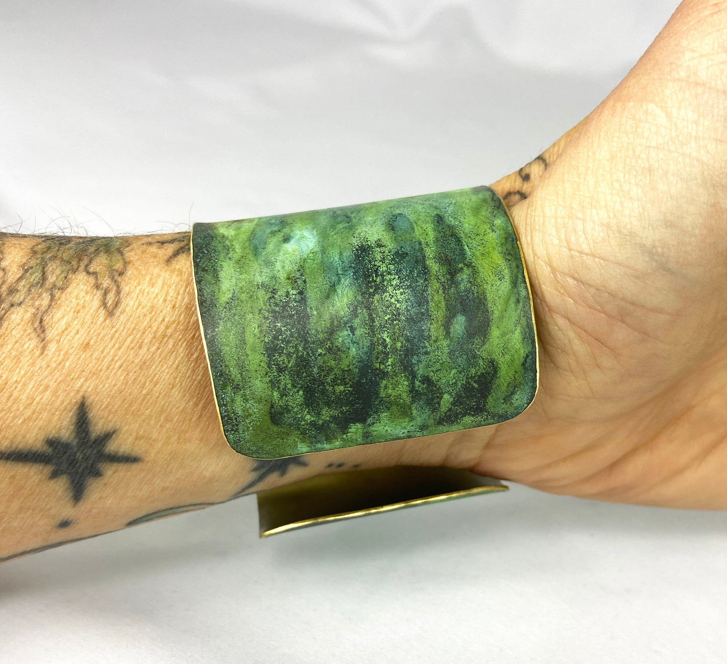 Brass Cuff with Tiffany Patina