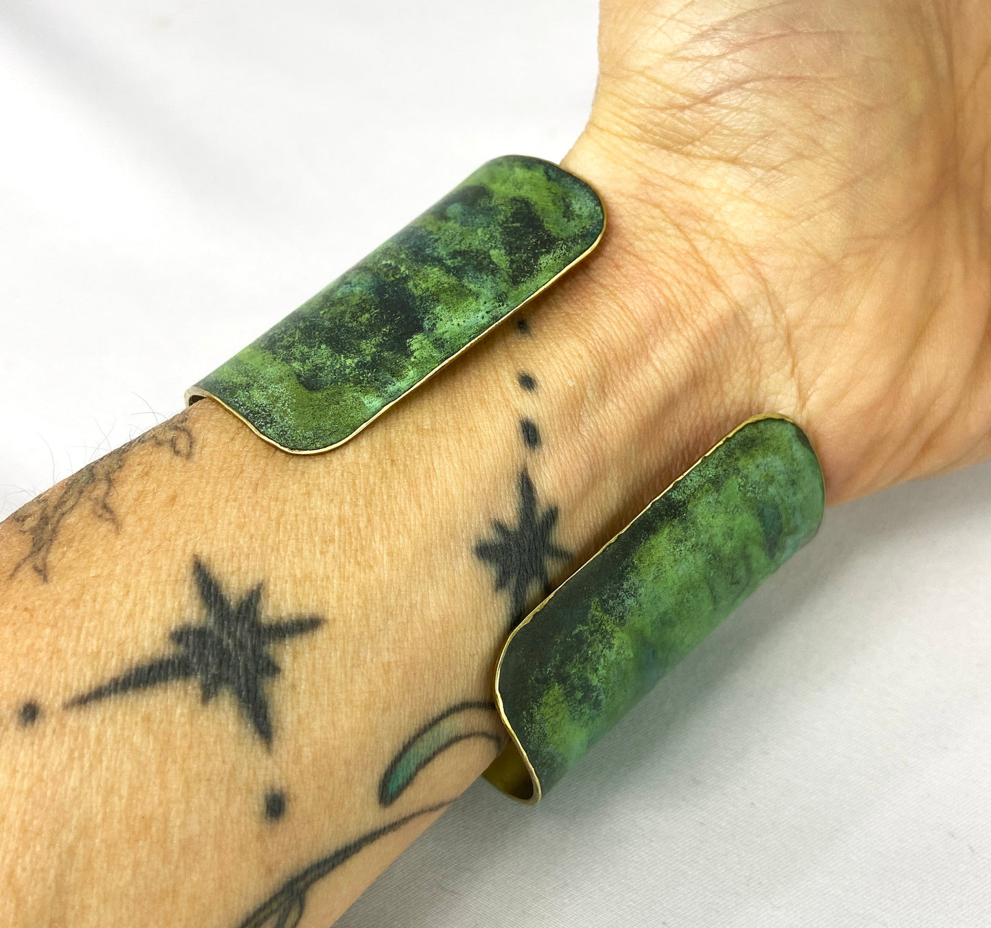 Brass Cuff with Tiffany Patina