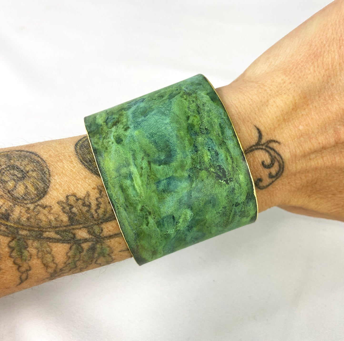 Brass Cuff with Tiffany Patina