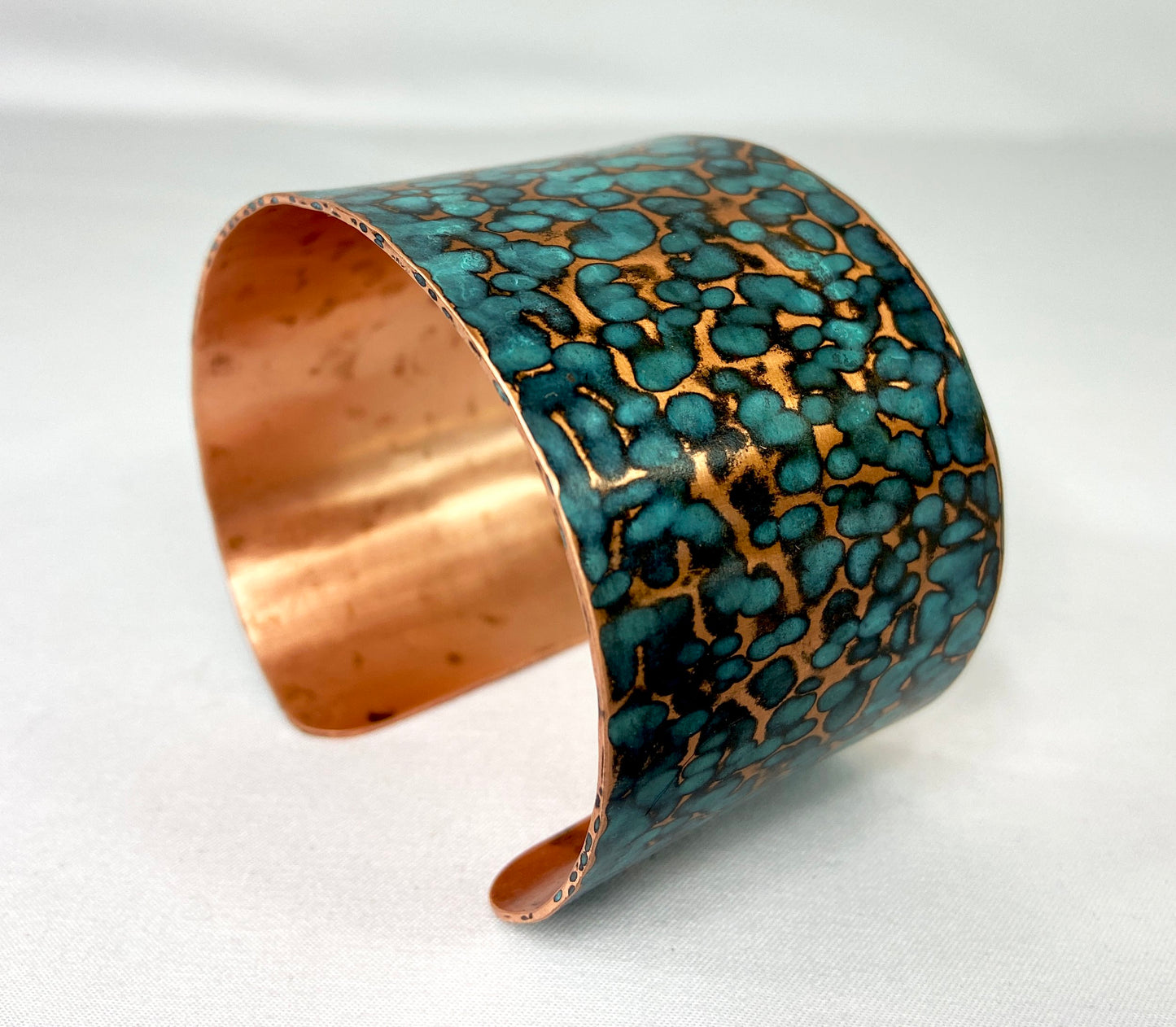 Hammered Copper Cuff Bracelet with Cupric Patina