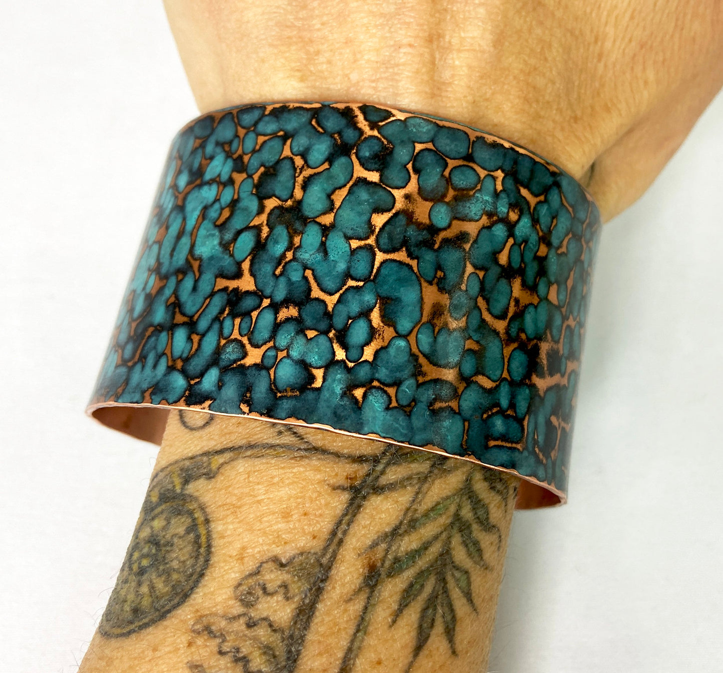 Hammered Copper Cuff Bracelet with Cupric Patina