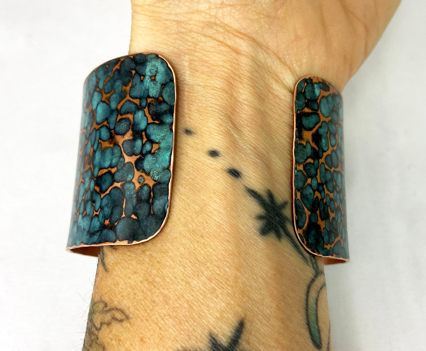Hammered Copper Cuff Bracelet with Cupric Patina