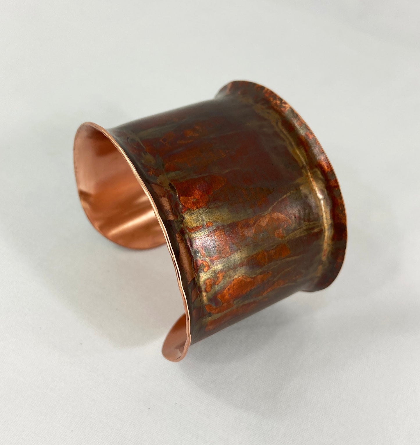 Copper Cuff Bracelet with Torch Patina