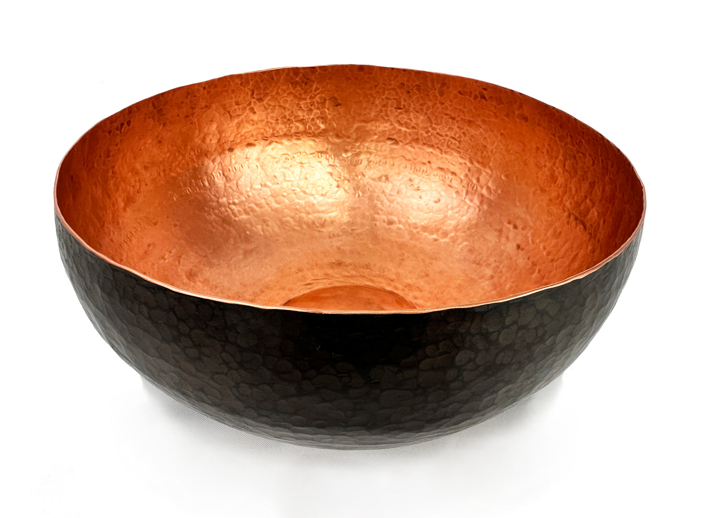 Brown/Black Crackle Hammered Copper Bowl