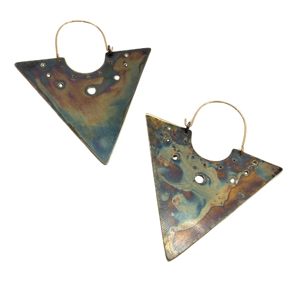 Torched Triangle Earrings