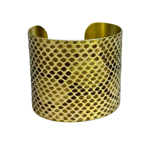 Reticulated Python Brass Cuff Bracelet (Bare Metal)