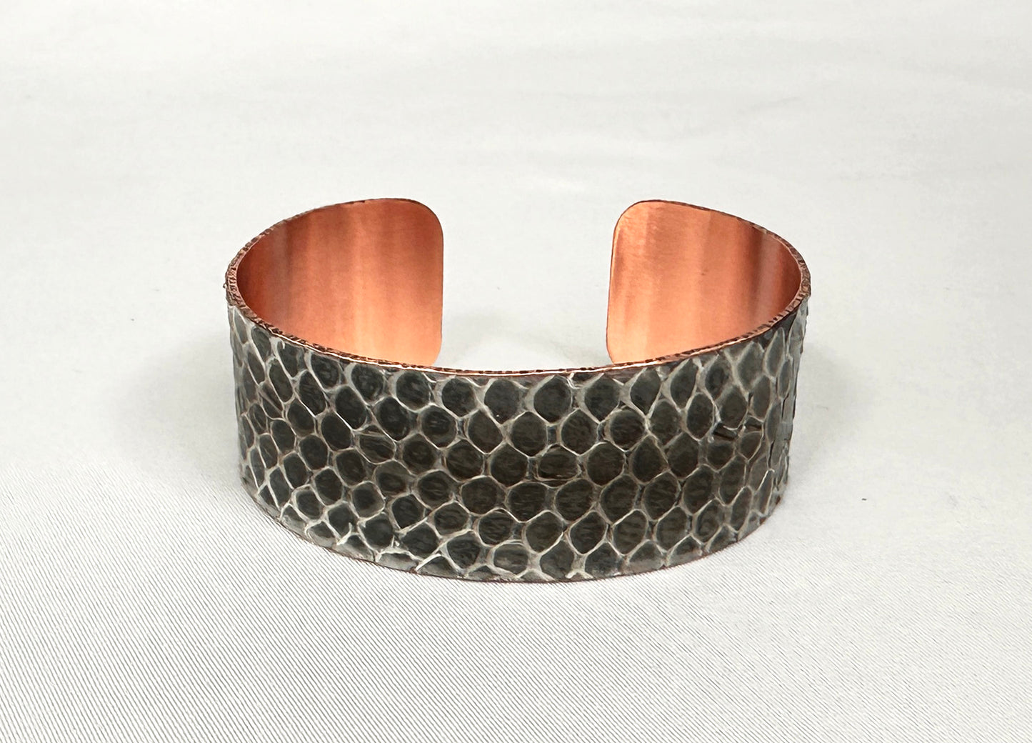 Custom Snake Shed Cuff Bracelet with Antique Patina