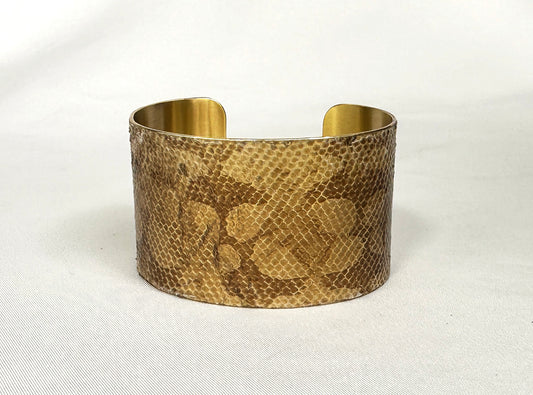1.5" Brass Snake Shed Cuff Bracelet (Dumerils Boa)