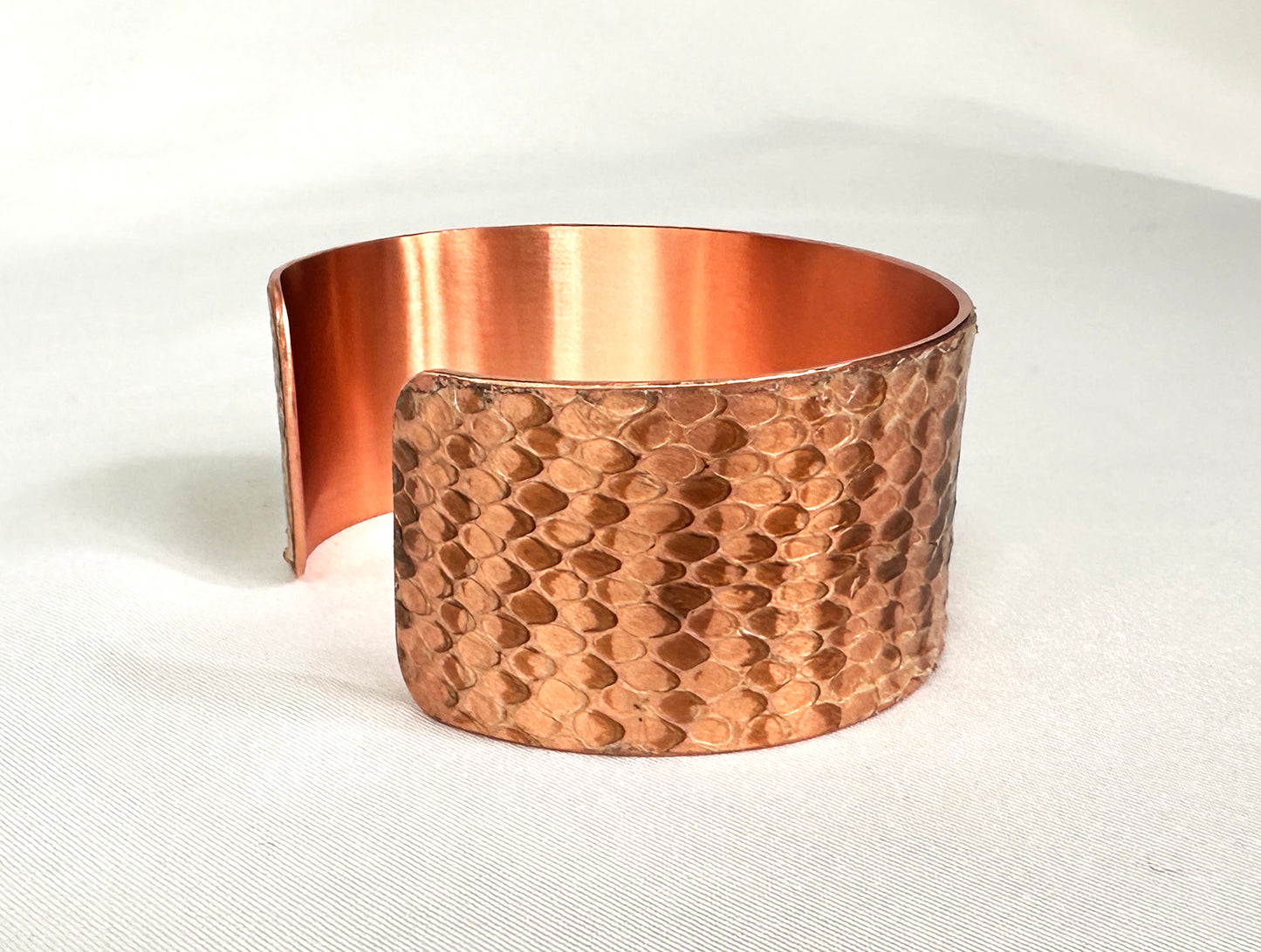 1" Copper Snake Shed Cuff Bracelet (Tarahumara Mountain Kingsnake)