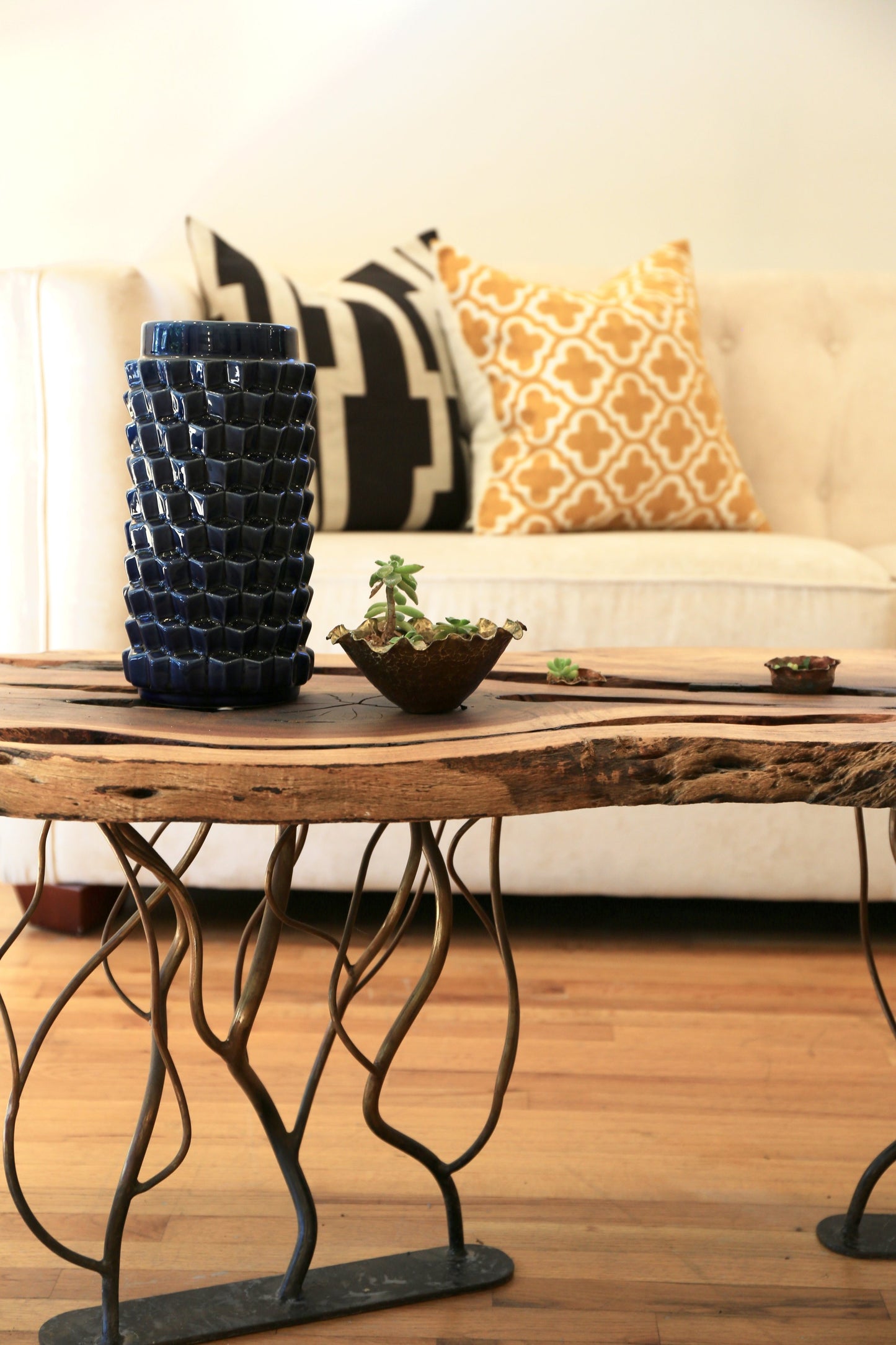 Large Live Edge Black Acacia Coffee Table