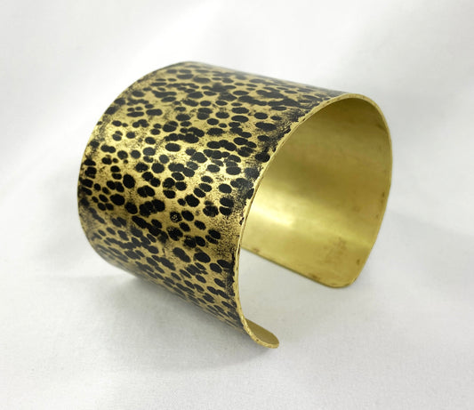 Hammered Ball Peen Antiqued Brass Cuff Bracelet