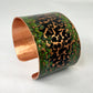 Large sized Hammered Copper Cuff Bracelet with Antique and Green
