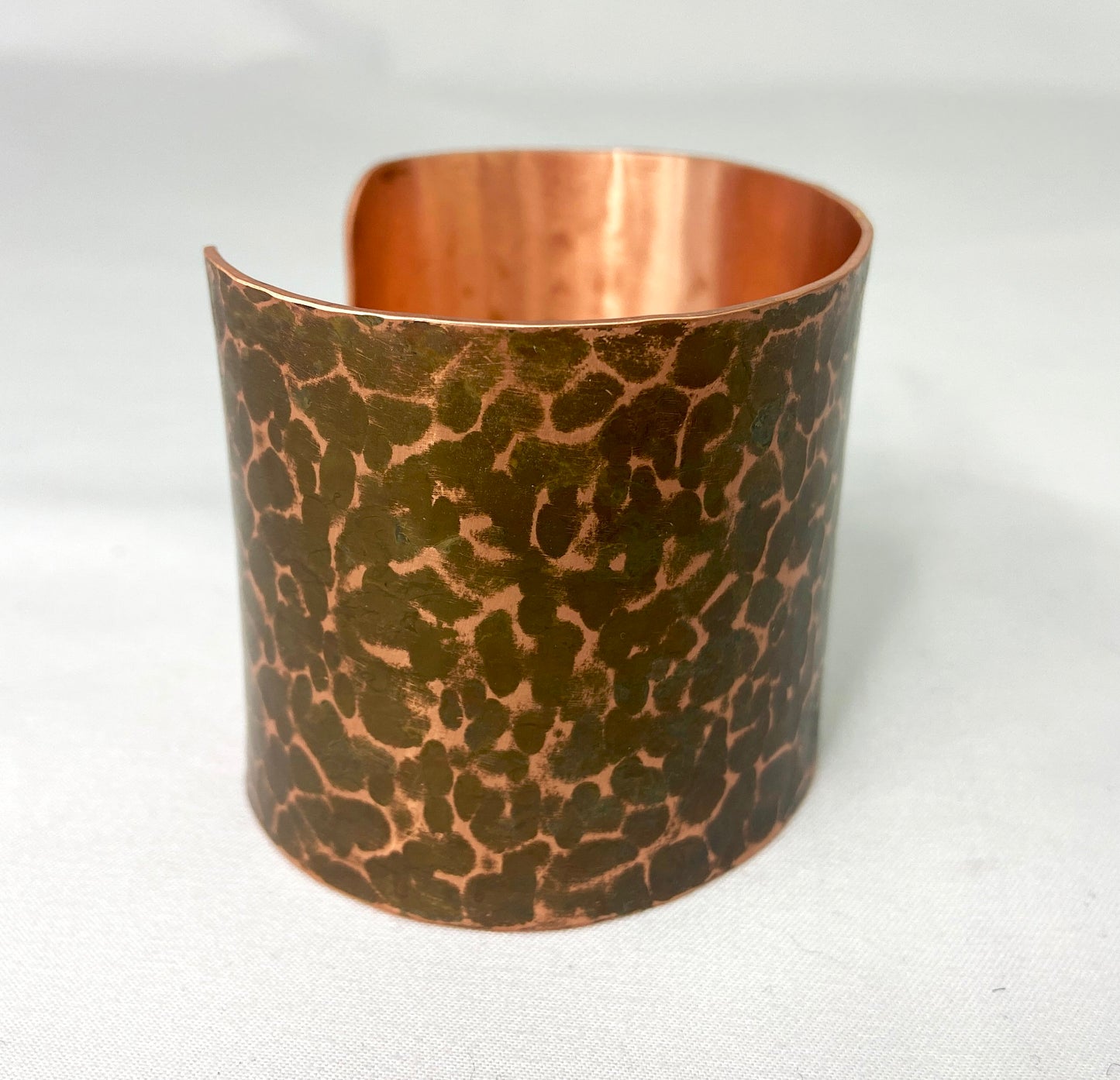 Hammered Copper Cuff Bracelet with Brown patina
