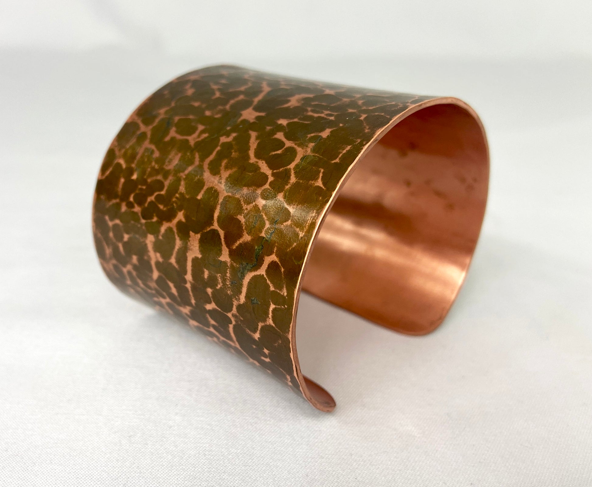 Hammered Copper Cuff Bracelet with Brown patina