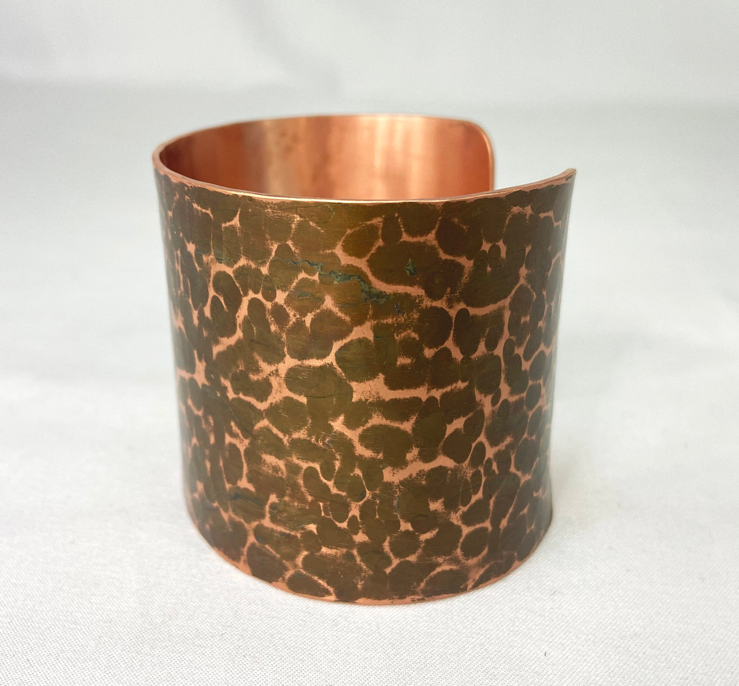 Hammered Copper Cuff Bracelet with Brown patina