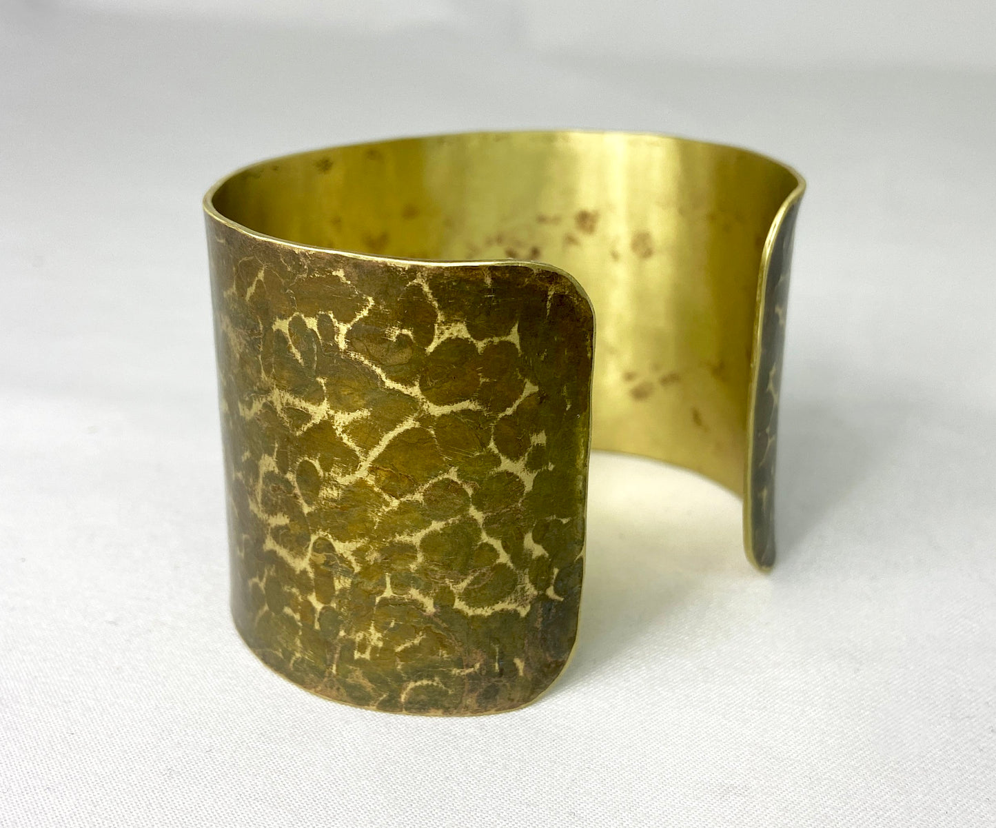 Hammered Brass Cuff with Brown Patina