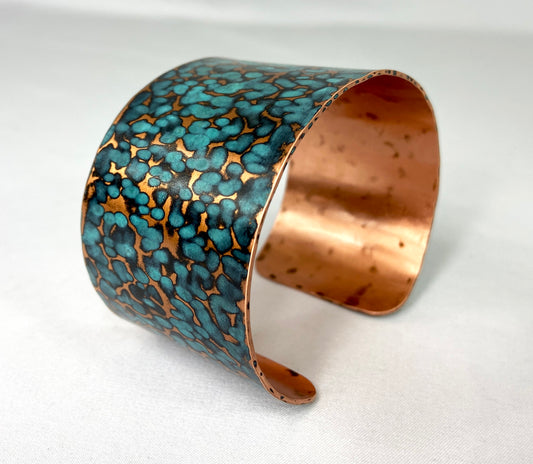 Hammered Copper Cuff Bracelet with Cupric Patina