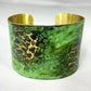 Custom Hammered Brass Green or Tiffany Cuff