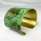 Custom Hammered Brass Green or Tiffany Cuff