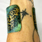 Custom Hammered Brass Green or Tiffany Cuff