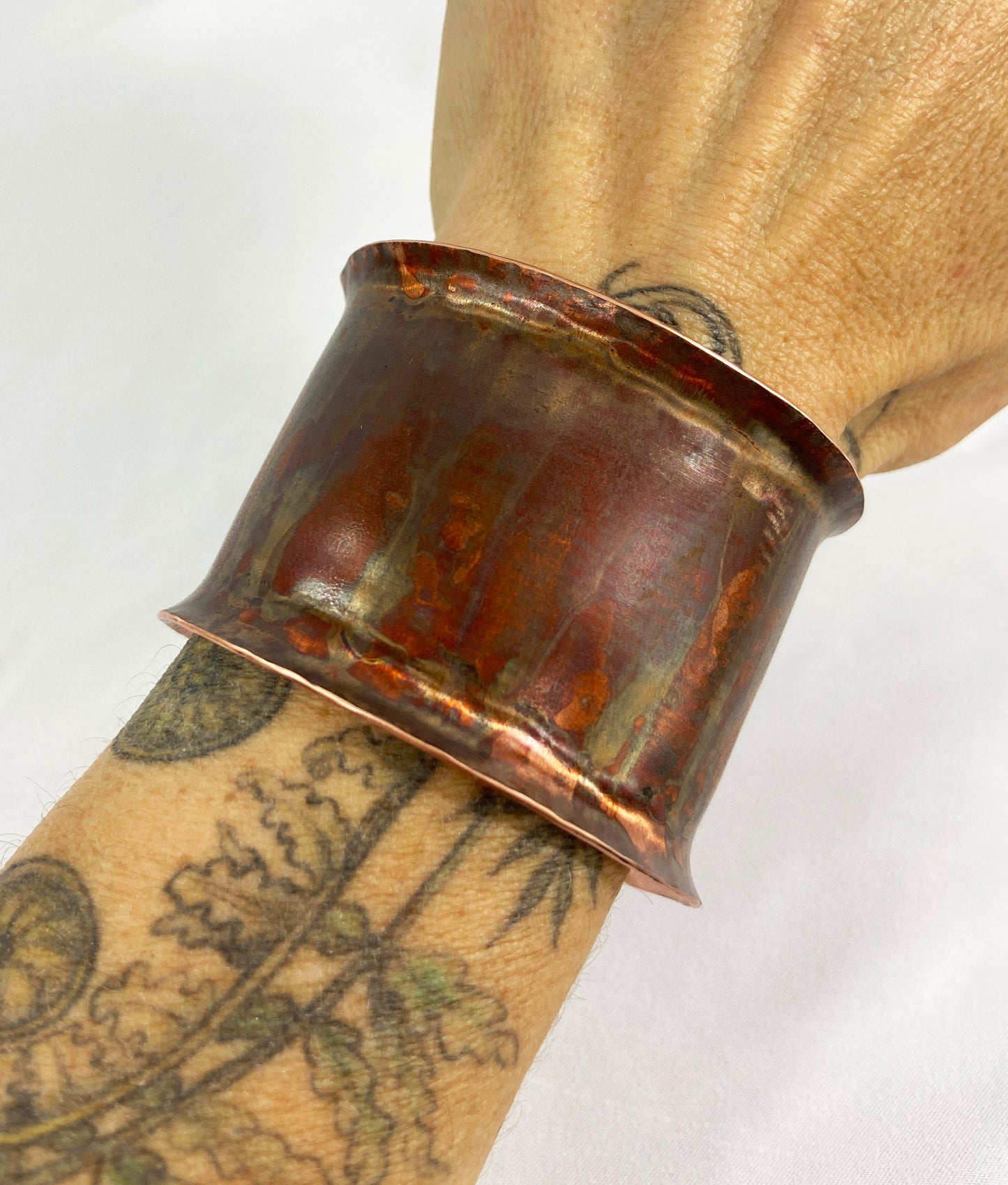 Copper Cuff Bracelet with Torch Patina