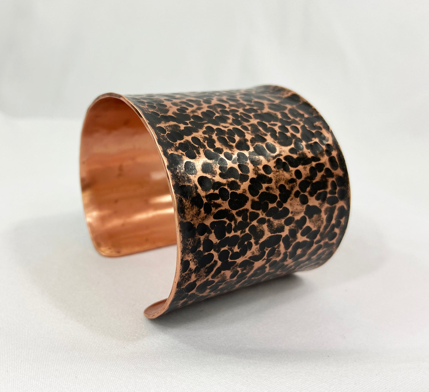 Hammered Copper Cuff Bracelet with Antique Patina/Ball Peen pattern